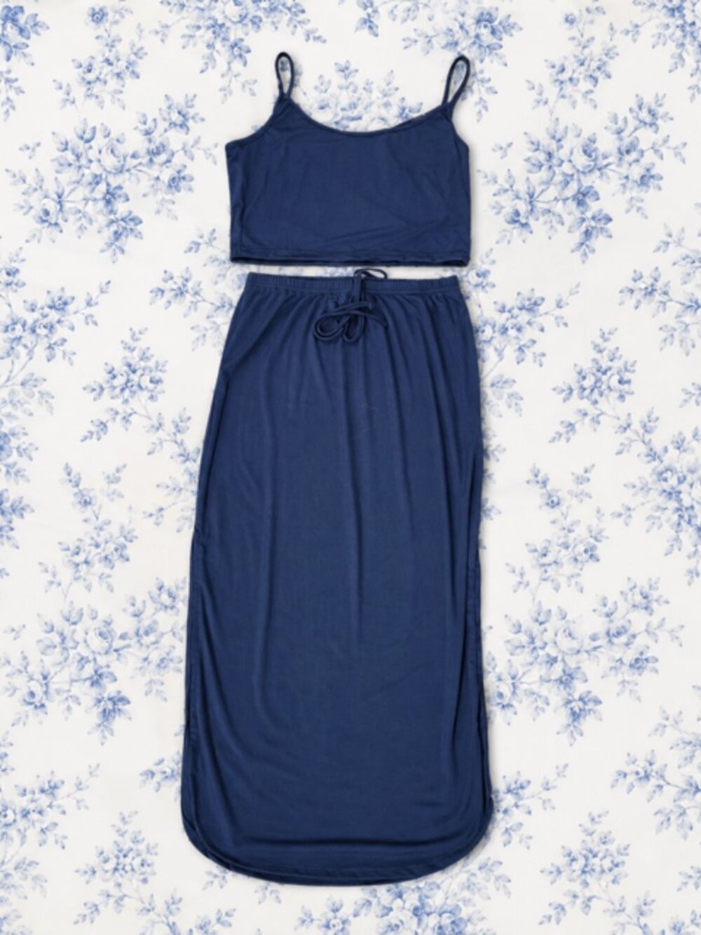 Two Piece Tank & Skirt Set Navy NWOT Small.